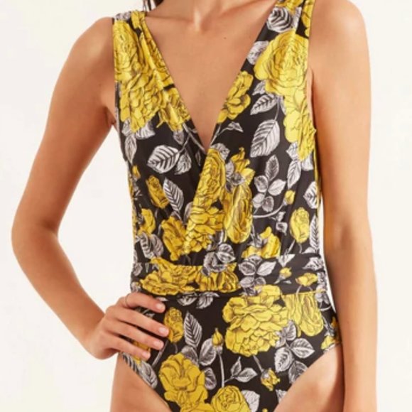 GANNI Floral Stencil One-Piece Swimsuit - Picture 3 of 11
